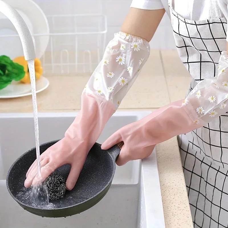 Commercial Kitchen Gloves - Ev Tipi Uzun Kollu Lastik Eldivenler