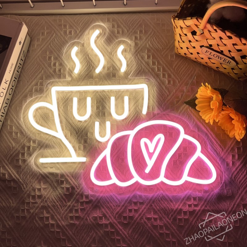 Commercial Kitchen Walls - Kahve Ekmek Neon Burcu Kruvasan Neon