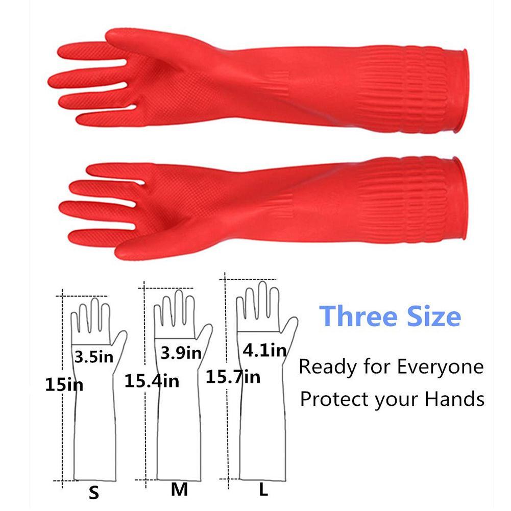 Commercial Kitchen Gloves - Mutfak Kırmızı Eldivenler Bulaşık Yıkama Temizlik