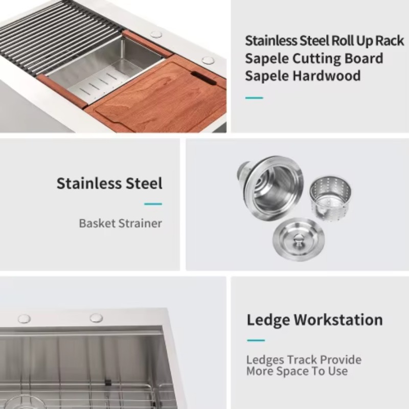 Commercial Kitchen Sink - ATV Ağır Hizmet Tipi Ticari 36x22
