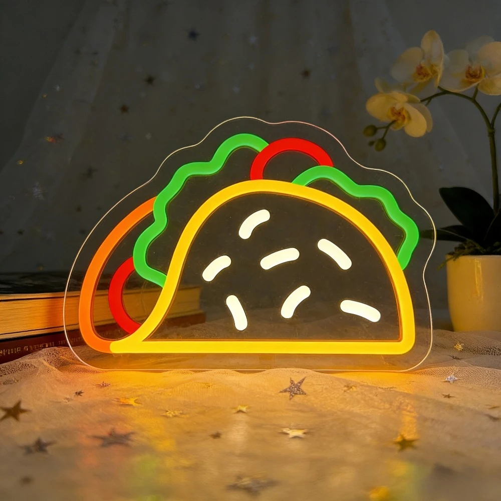 Commercial Kitchen Walls - Taco Neon Tabela LED USB Kısılabilir