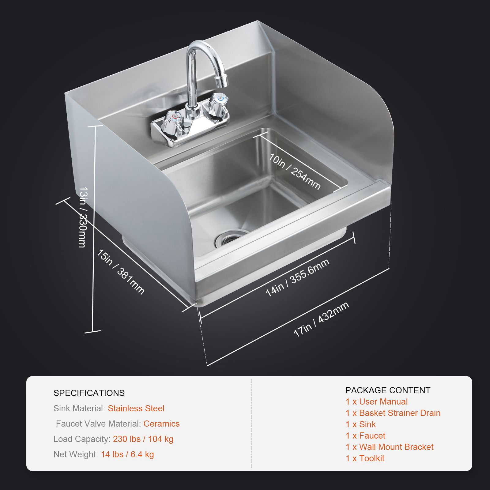 Commercial Kitchen Walls - Musluklu ve Yan Sıçrama Koruyuculu Ticari