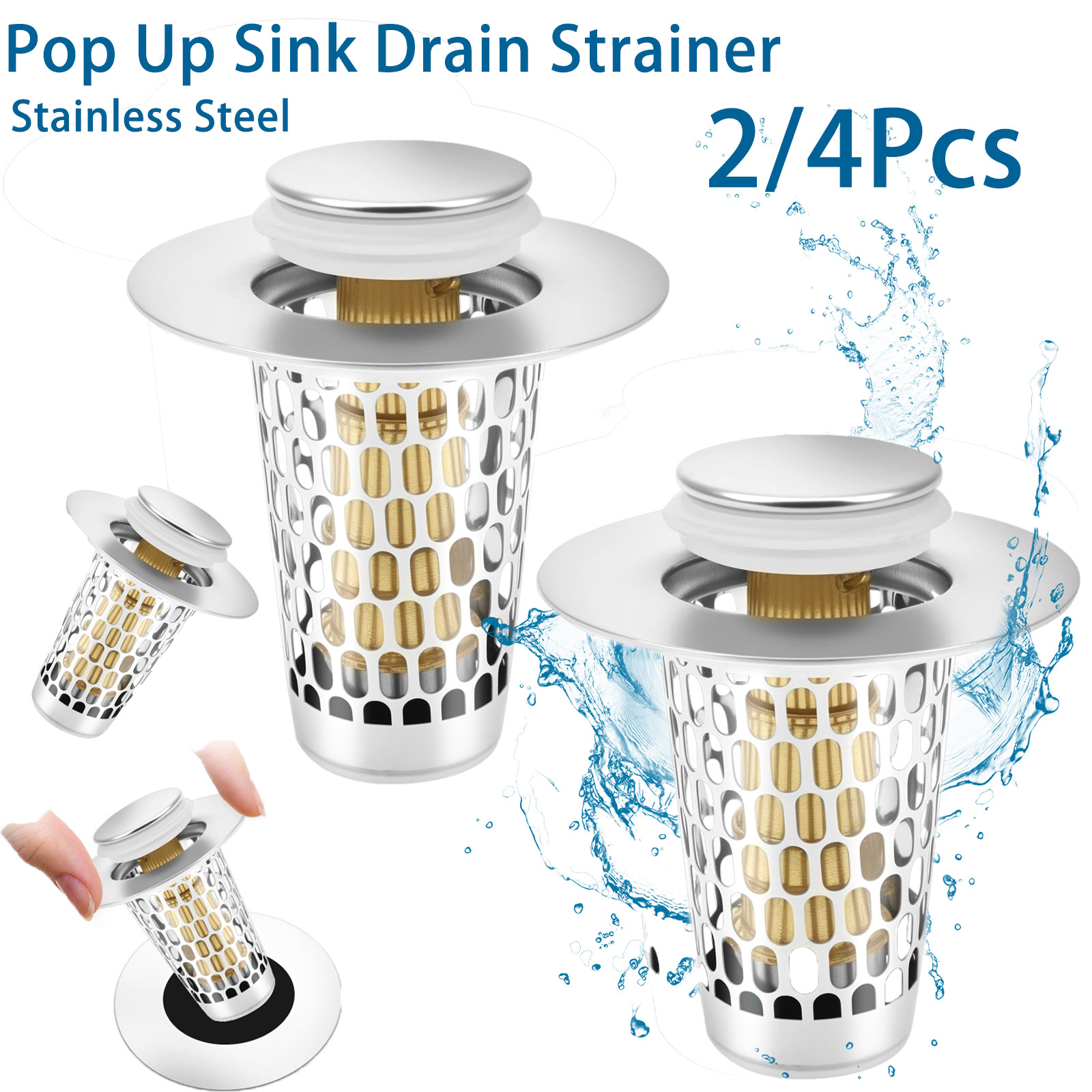 Commercial Kitchen Sink - 2/4 adet açılır lavabo drenaj süzgeci