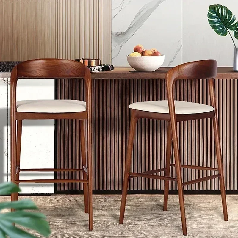 Commercial Kitchen Design - Vintage Ahşap Tasarımcı Bar Sandalyeleri Modern