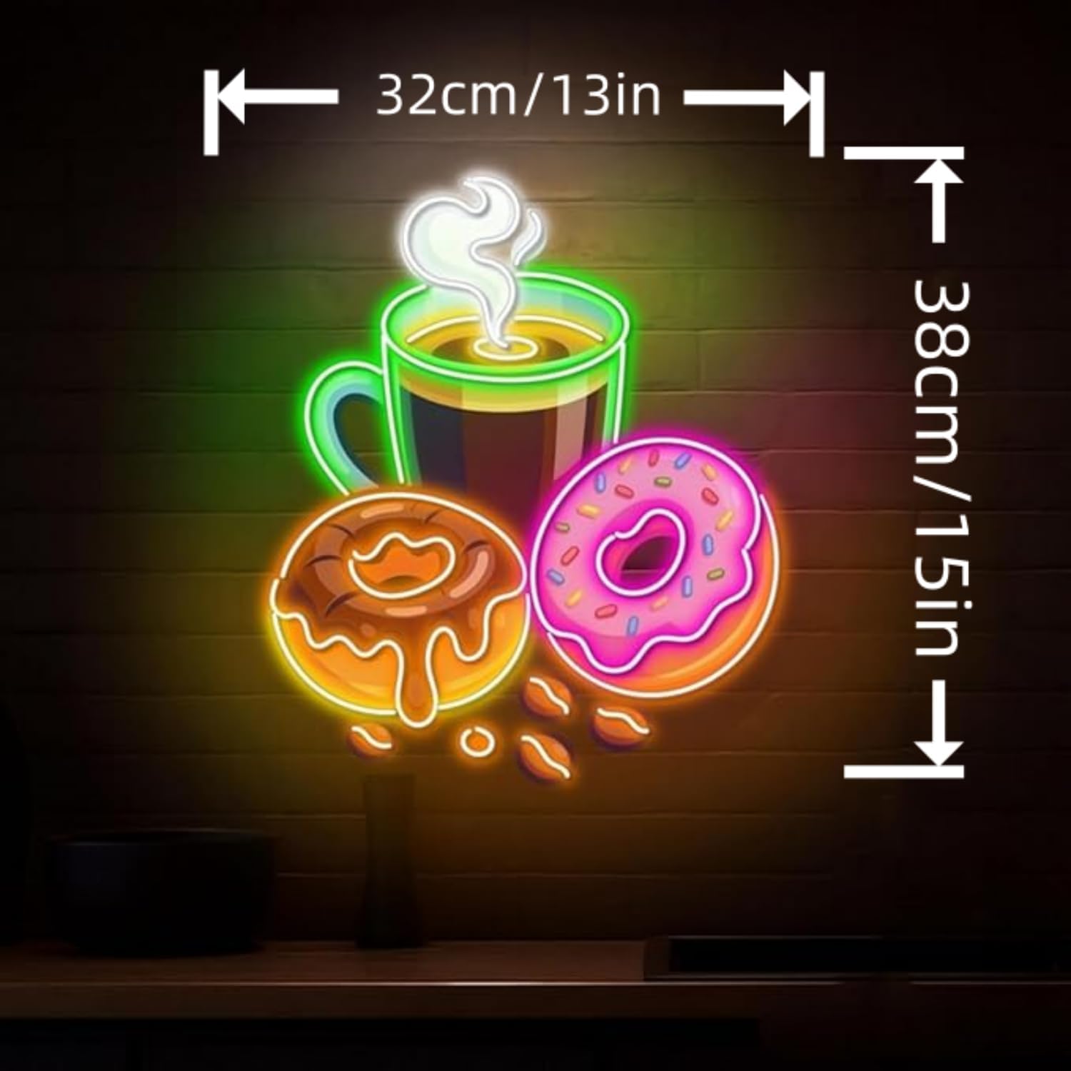 Donuts LED Neon Tabela USB Güç - Commercial Kitchen Walls incelemesi ve fiyatı