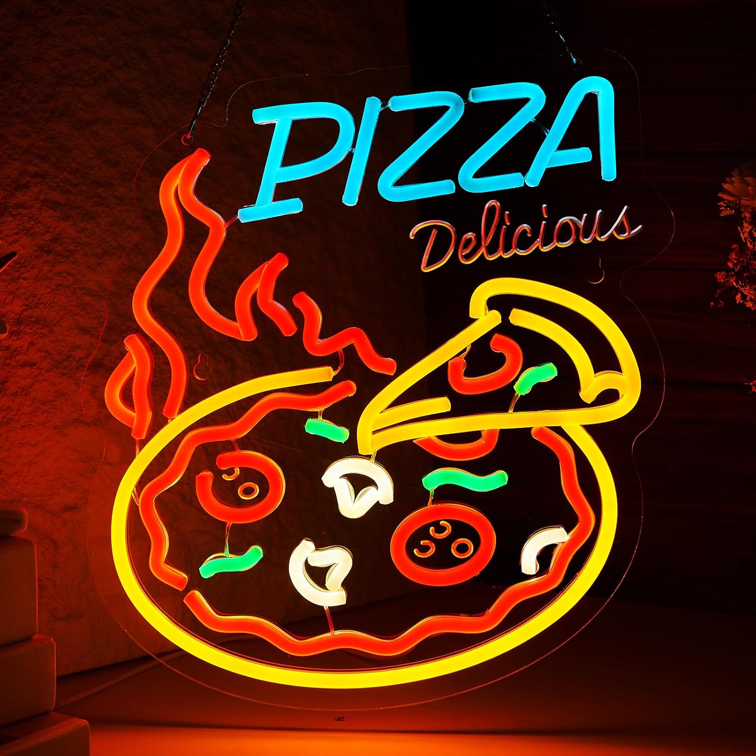 Lezzetli Pizza LED Neon Tabela - Commercial Kitchen Walls incelemesi ve fiyatı
