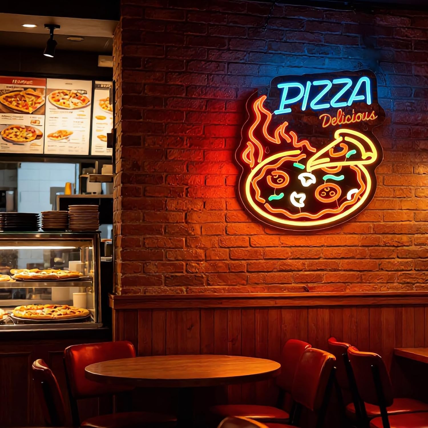 Lezzetli Pizza LED Neon Tabela - Commercial Kitchen Walls incelemesi ve fiyatı