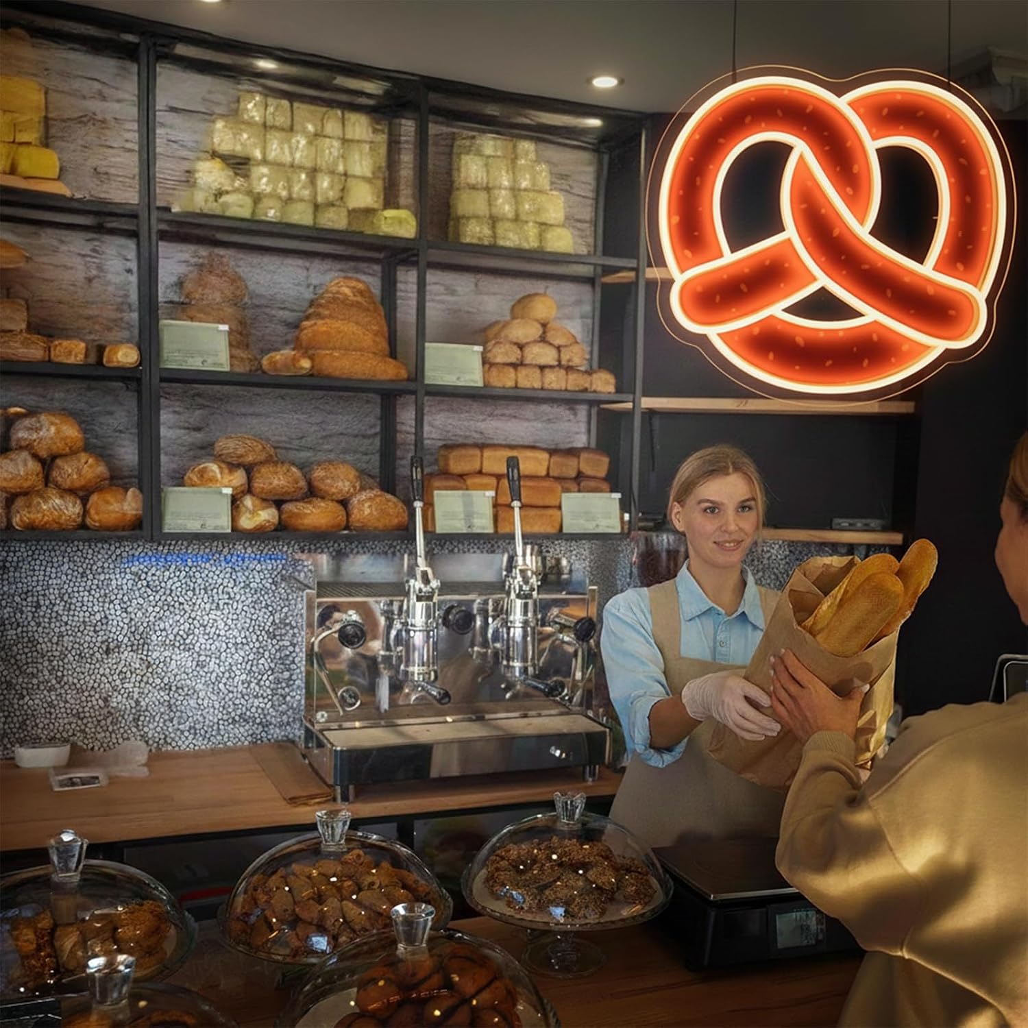Pretzel Neon Tabela USB Güçlü  - Commercial Kitchen Walls incelemesi ve fiyatı